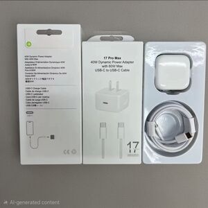 White 40W Dynamic Power Adapter with USB-C Cable